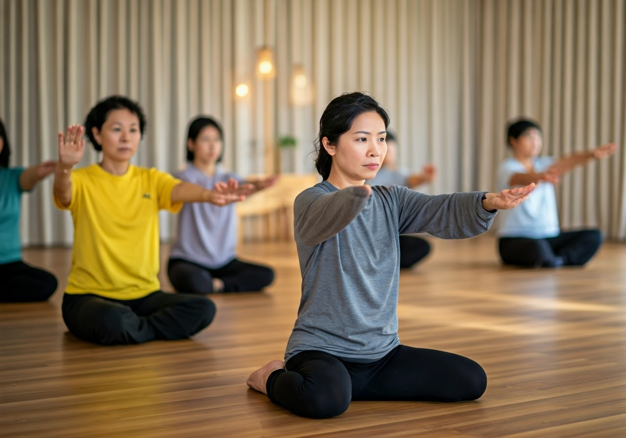 Safety practices during Qigong.