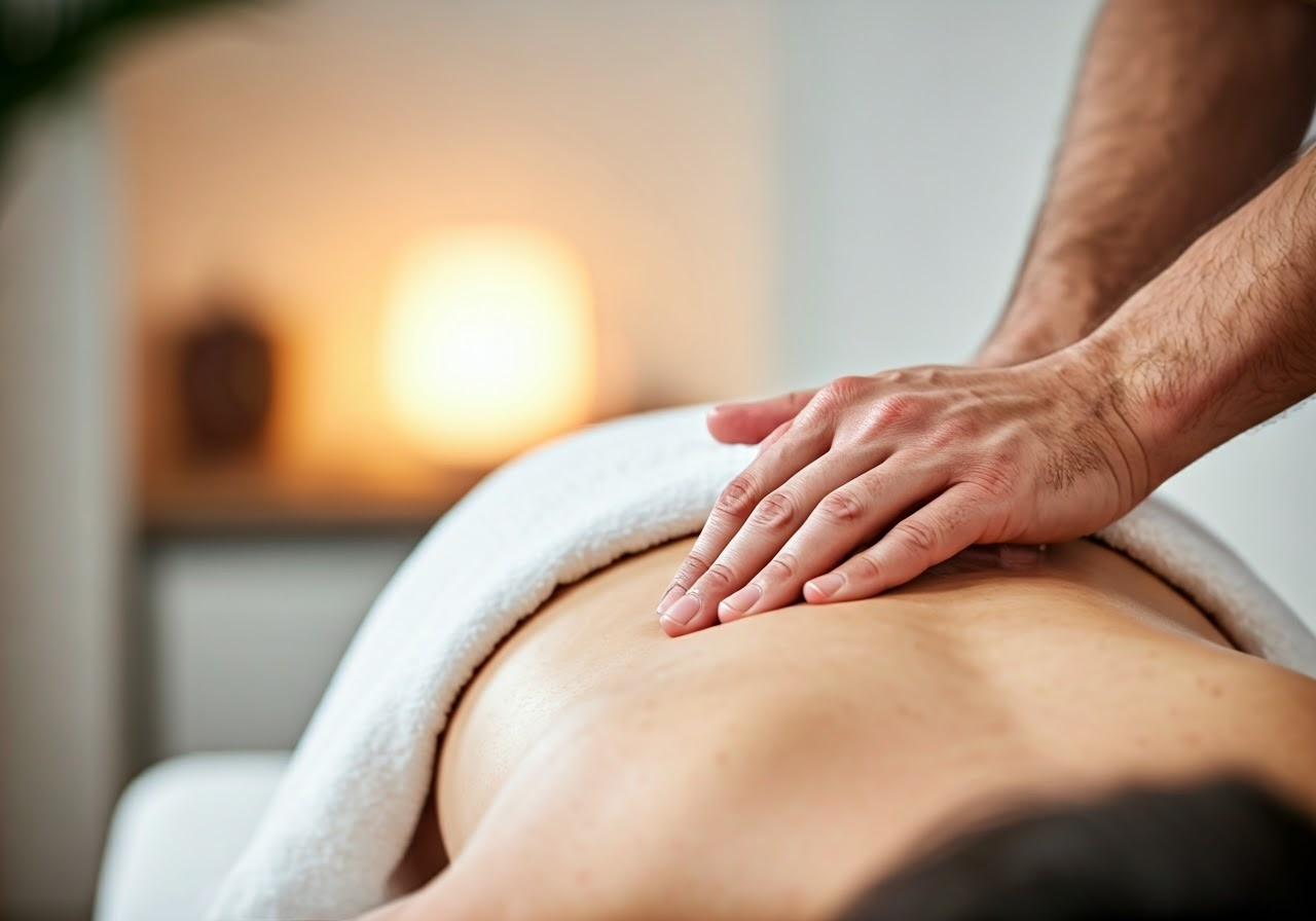 Naprapathic therapy session in progress.